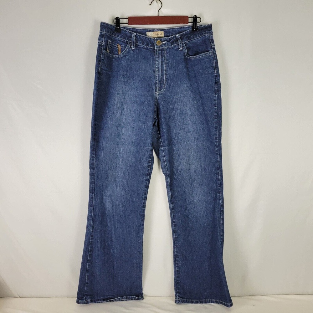 Hybrid Jeans Womens 16‎ Blue Denim High Rise Bootcut Medium Wash W33 x L31